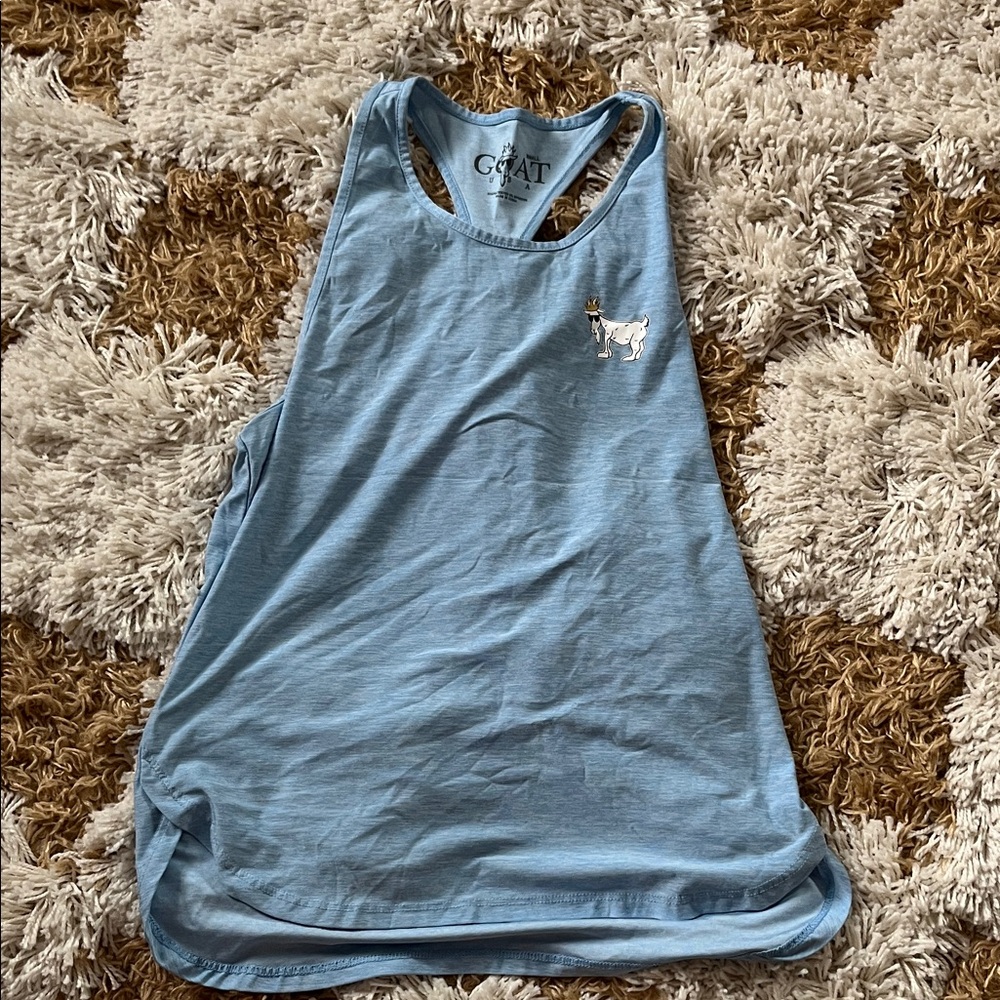 Womens GOAT USA Blue Racerback Tank Top
